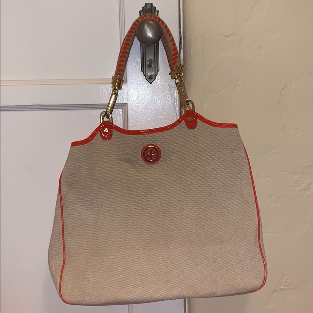 Tory Burch handbag orange and tan